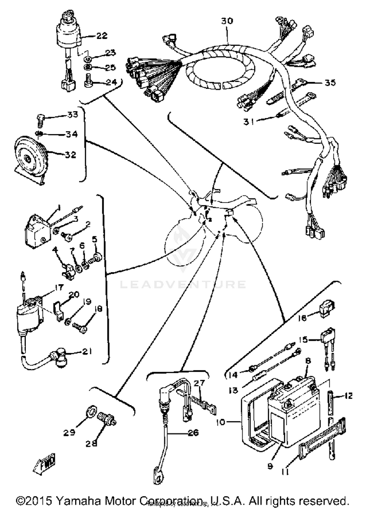 Electrical 1 XT250H - 1981 Schematic