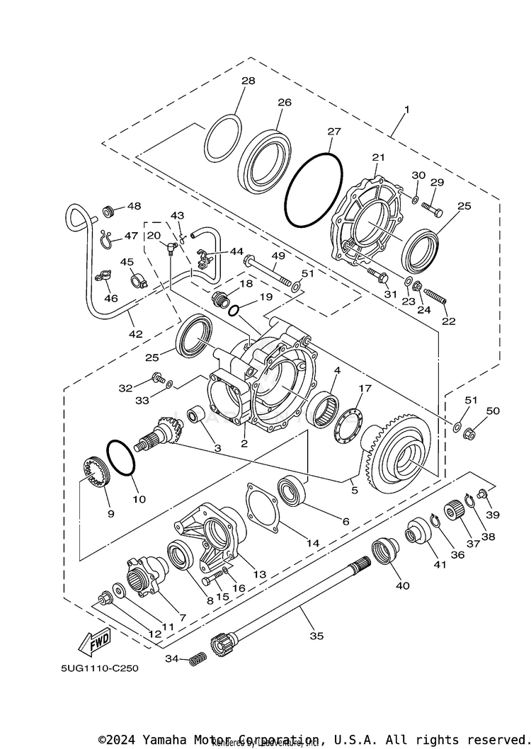 Drive Shaft RHINO 660 - YXR660FAS - 2004 Schematic