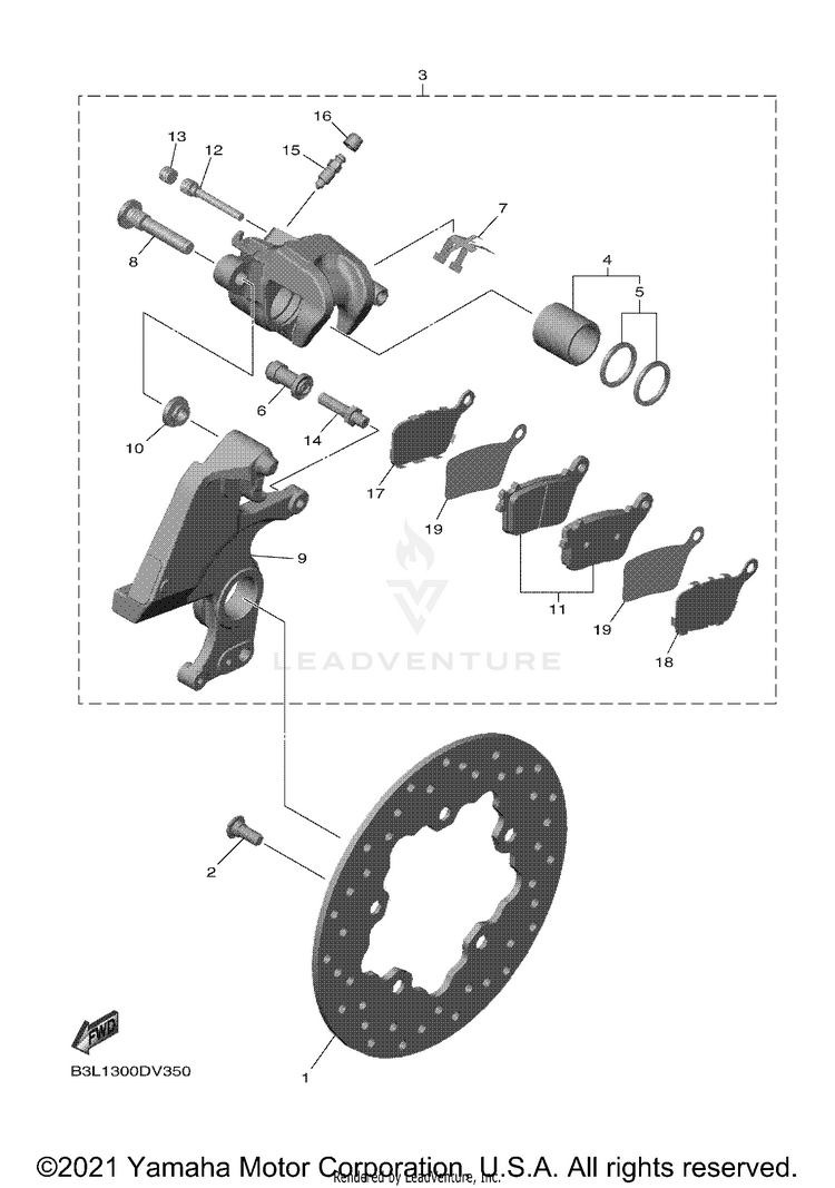 Rear Brake Caliper Schematic