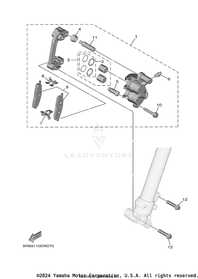 Front Brake Caliper Schematic