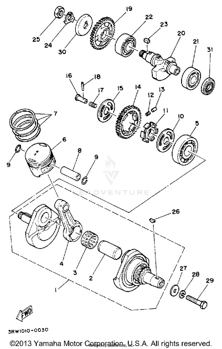 Crankshaft Piston Schematic