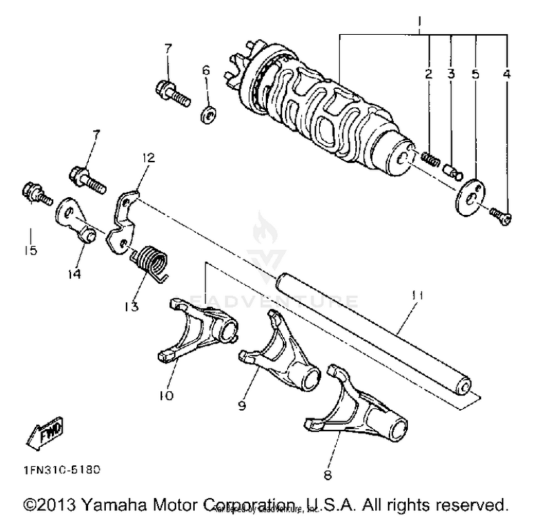 Shift Cam Fork Schematic