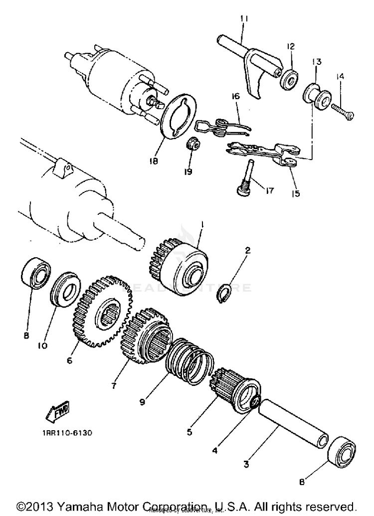 Starter Clutch VIRAGO 700 - XV700SSC - 1986 Schematic