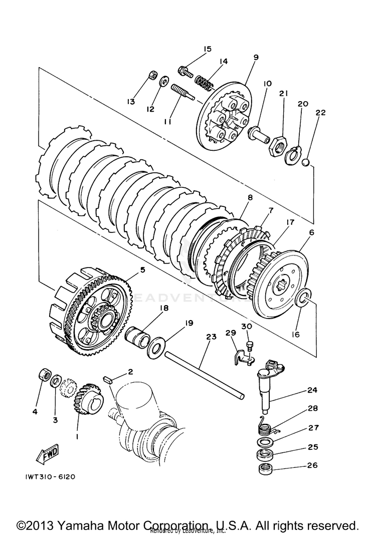 Clutch BANSHEE - YFZ350R - 2003 Schematic
