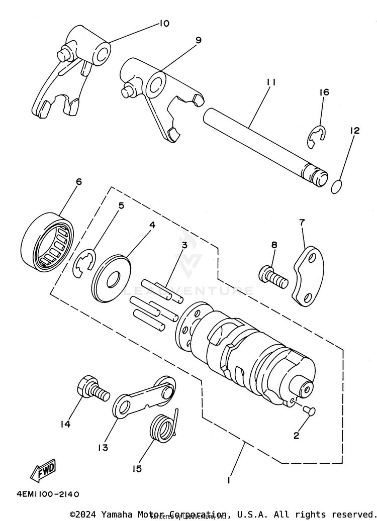 Shift Cam - Shift Fork Schematic
