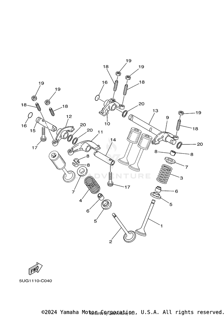 Valve RHINO 660 - YXR660FAS - 2004 Schematic