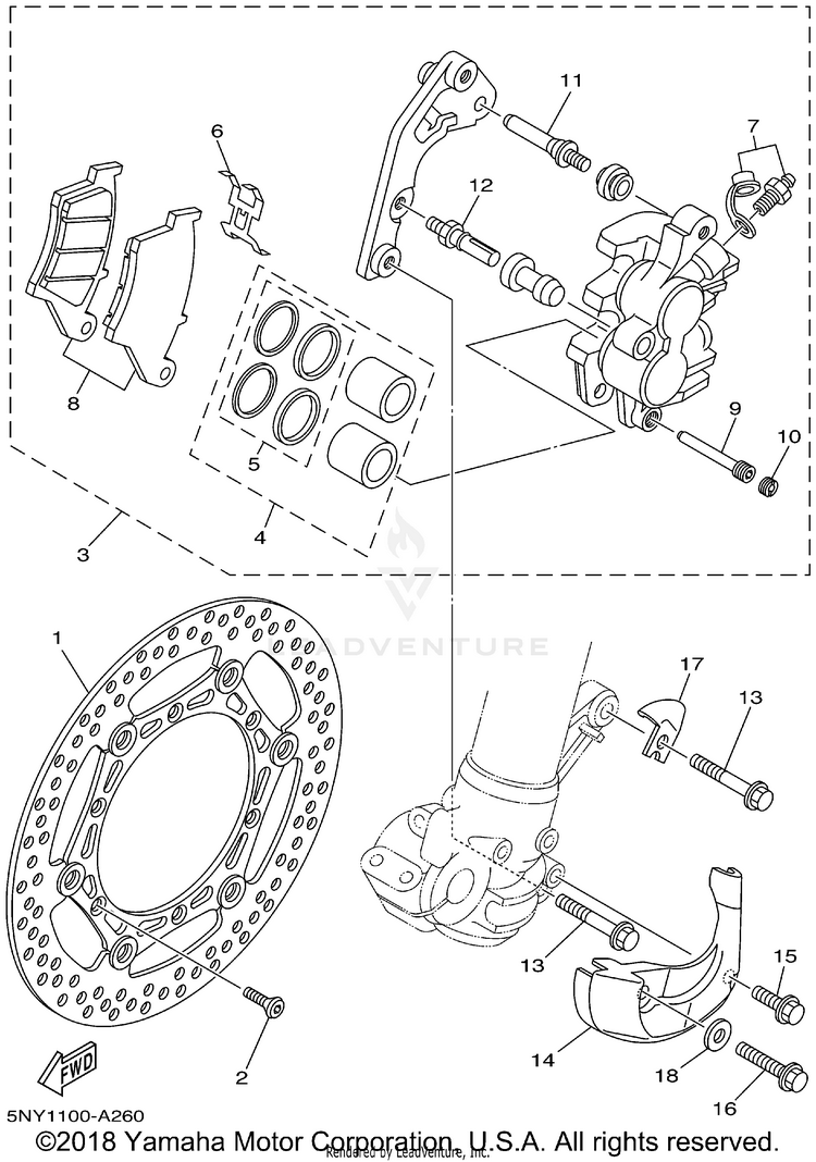 Front Brake Caliper Schematic