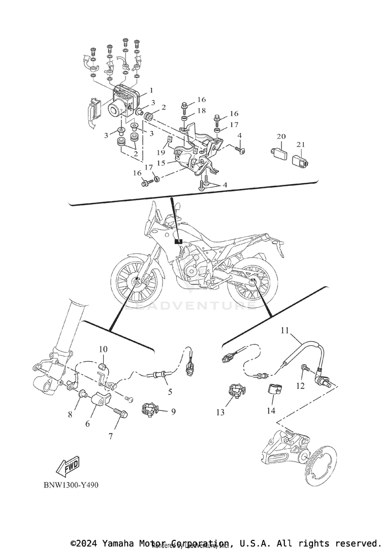 Electrical 3 TENERE 700 - XTZ7RB - 2024 Schematic