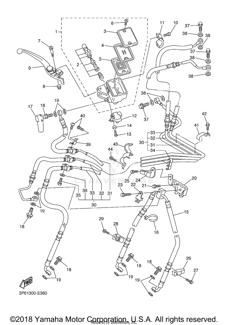 Front Master Cylinder Schematic
