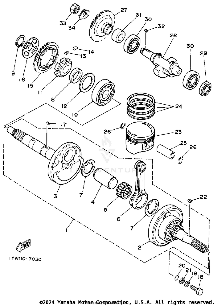 Crankshaft - Piston Schematic