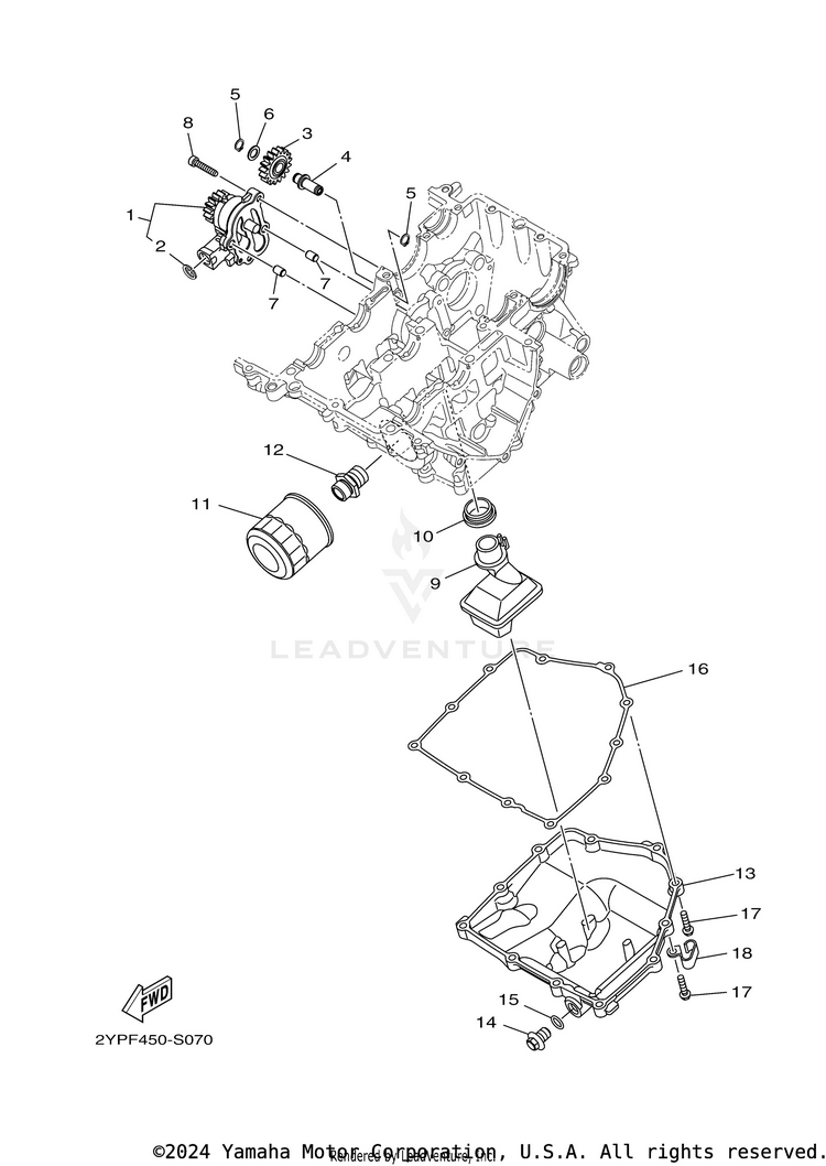 Oil Pump YZFR3 - YZFR3LL - 2020 Schematic