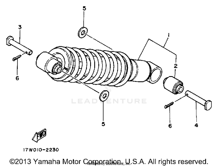 Rear Shocks ENDURO - DT50A - 1990 Schematic