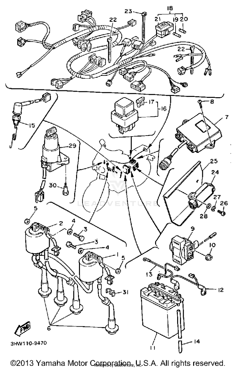 Electrical 1 FZR600AC - 1990 Schematic