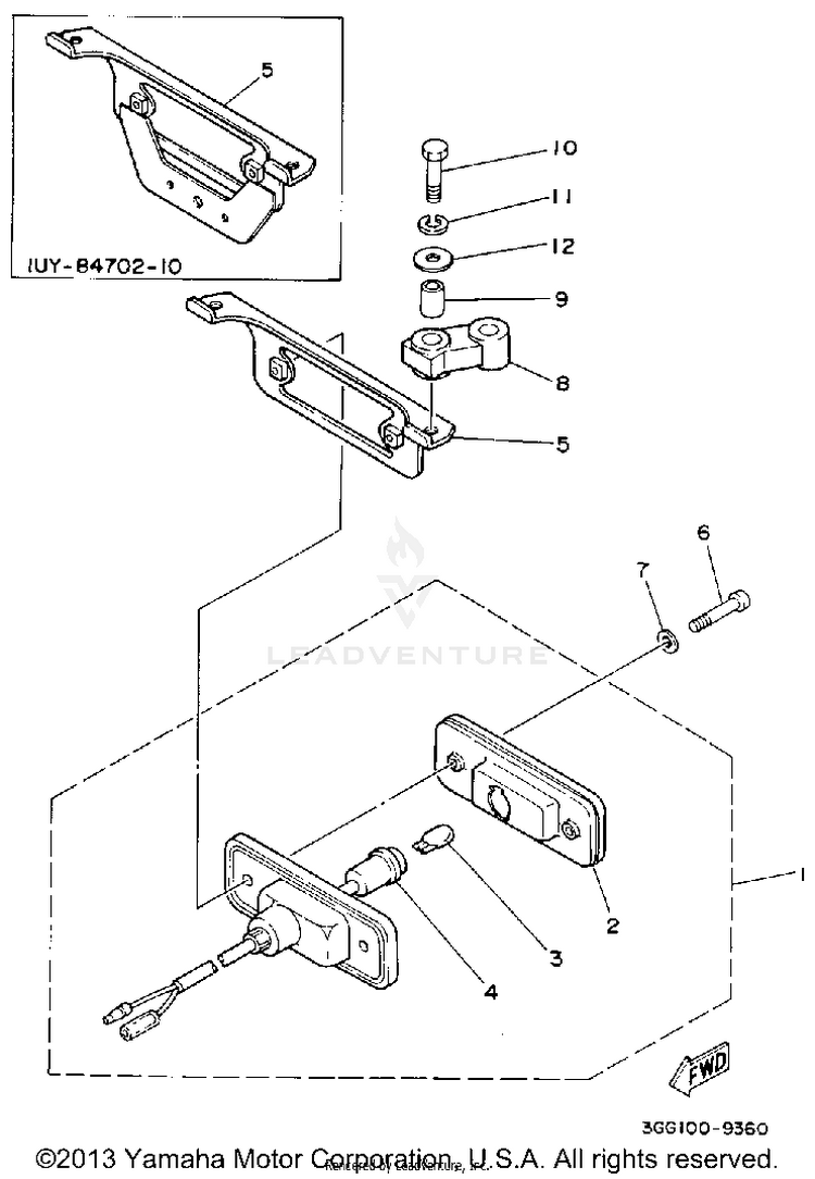 Taillight BANSHEE - YFZ350D - 1992 Schematic