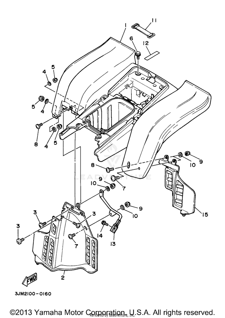 Rear Fender BLASTER - YFS200J - 1997 Schematic