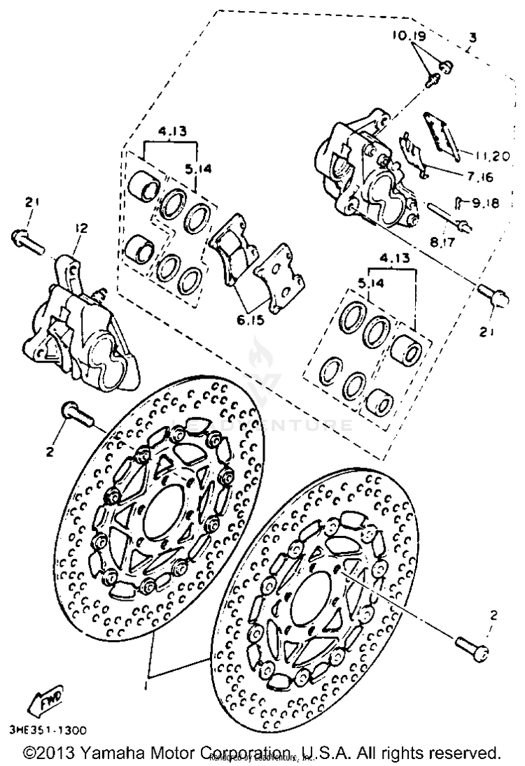 Front Brake Caliper Schematic
