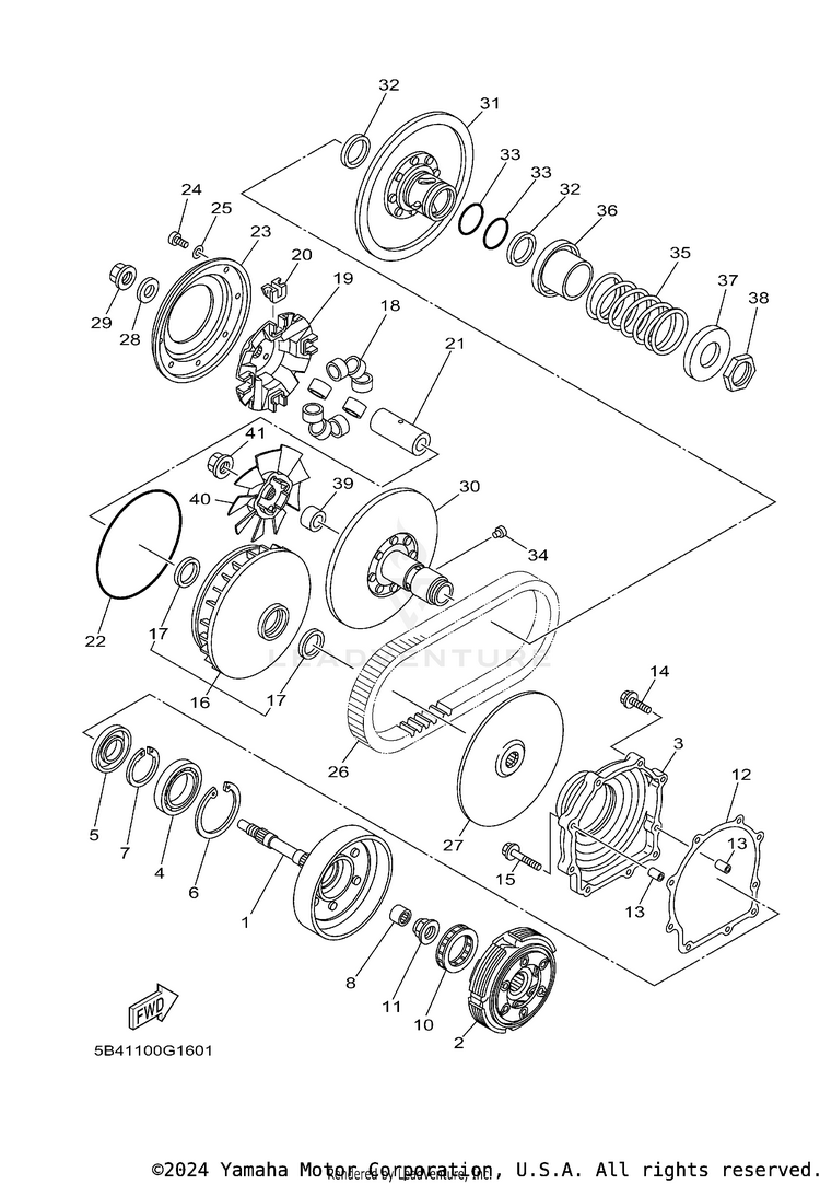 Clutch RHINO 700 FI SPORT E - YXR7FSP2Y - 2009 Schematic