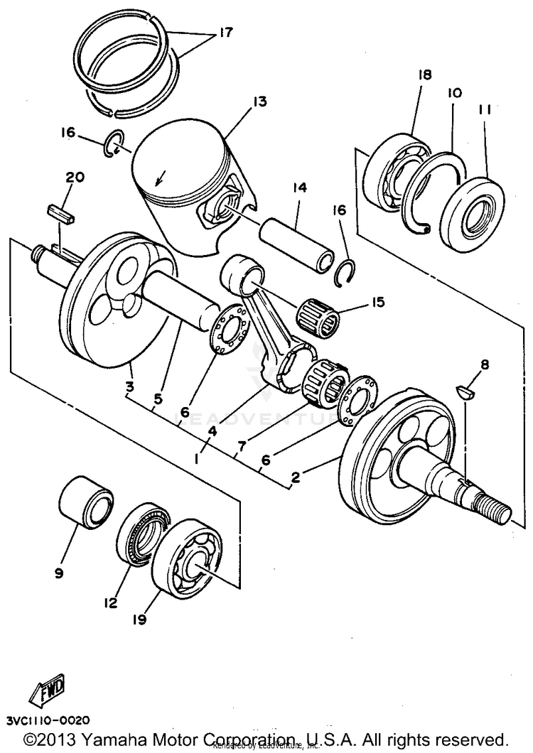 Crankshaft - Piston Schematic