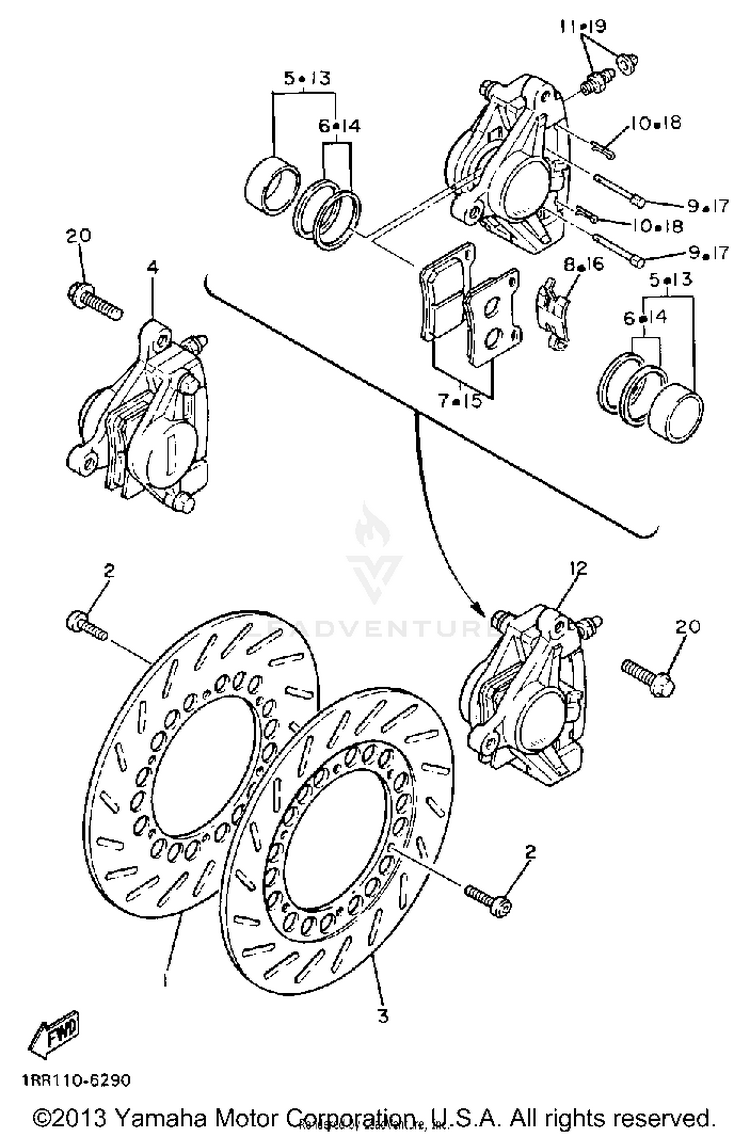 Front Brake Caliper Schematic