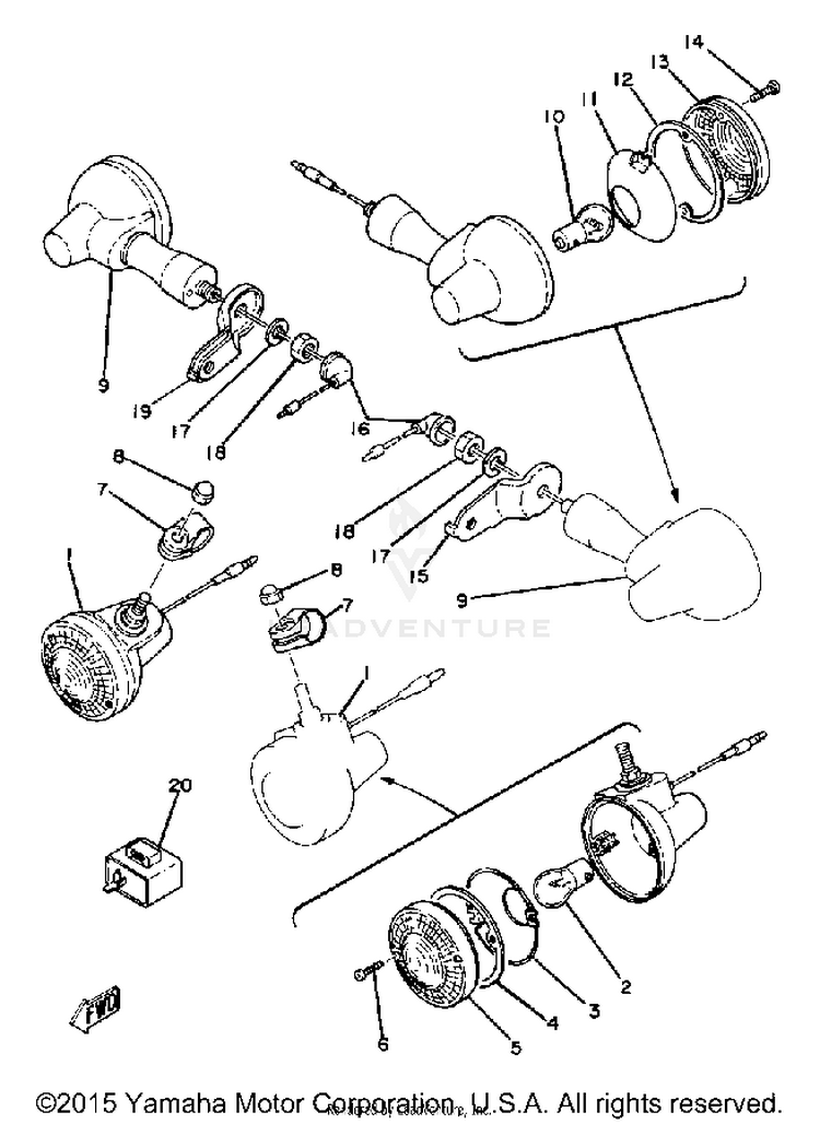 Flasher Light XT250H - 1981 Schematic