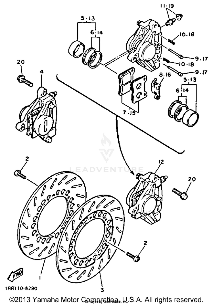 Front Brake Caliper Schematic