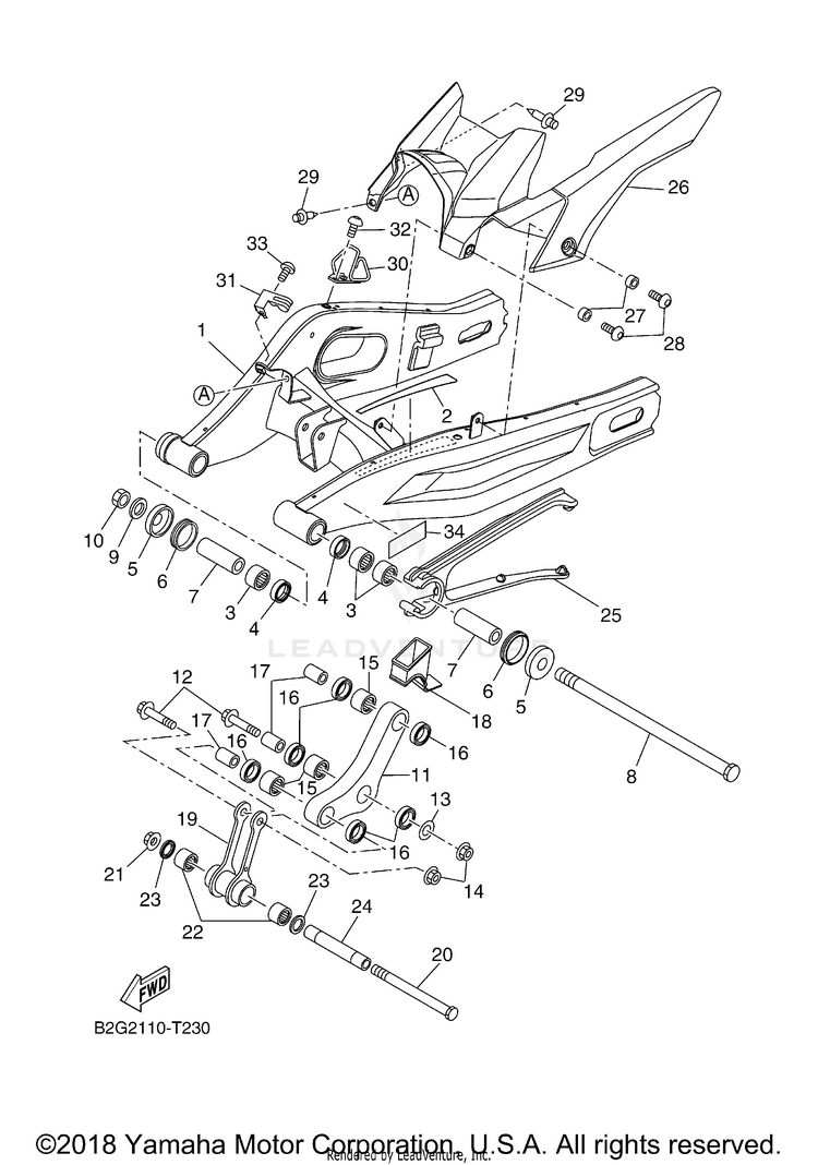 Rear Arm XSR700 - XSR700JCL - 2018 Schematic