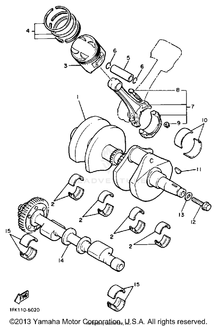 Crankshaft Piston Schematic