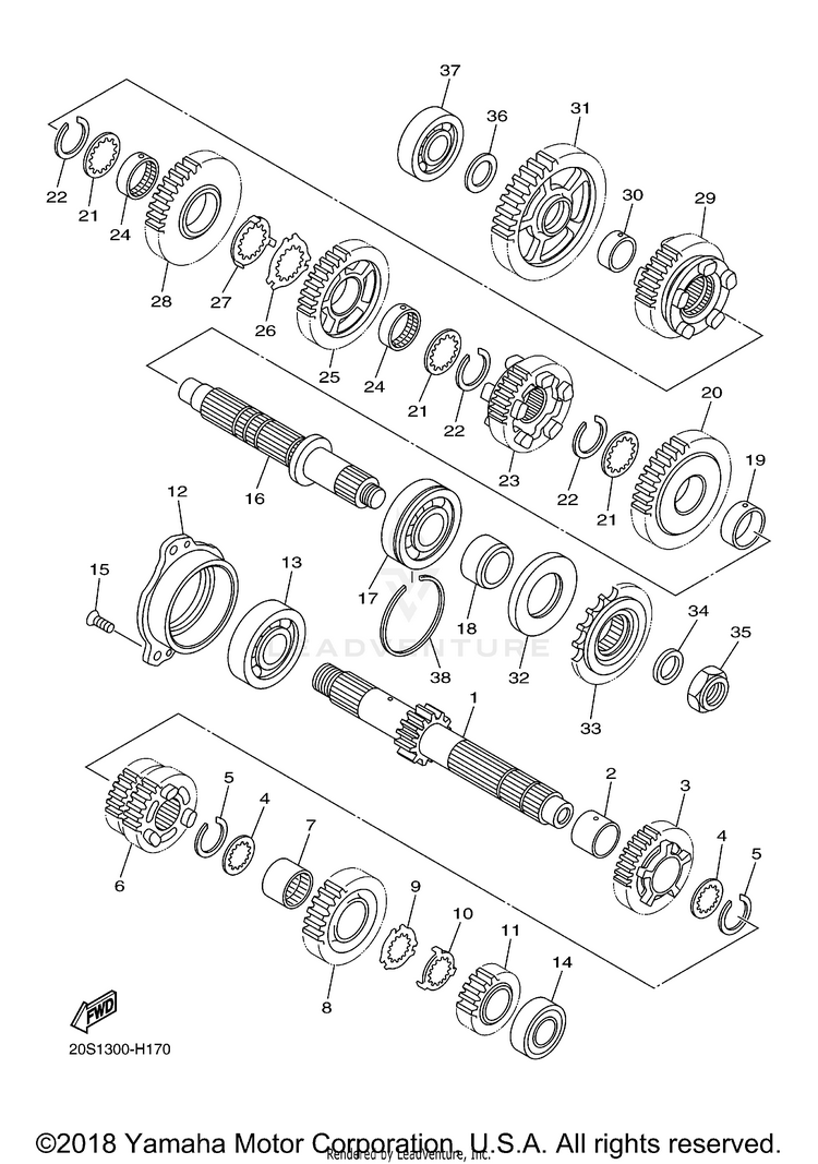 Transmission FZ6R - FZ6RACO - 2011 Schematic