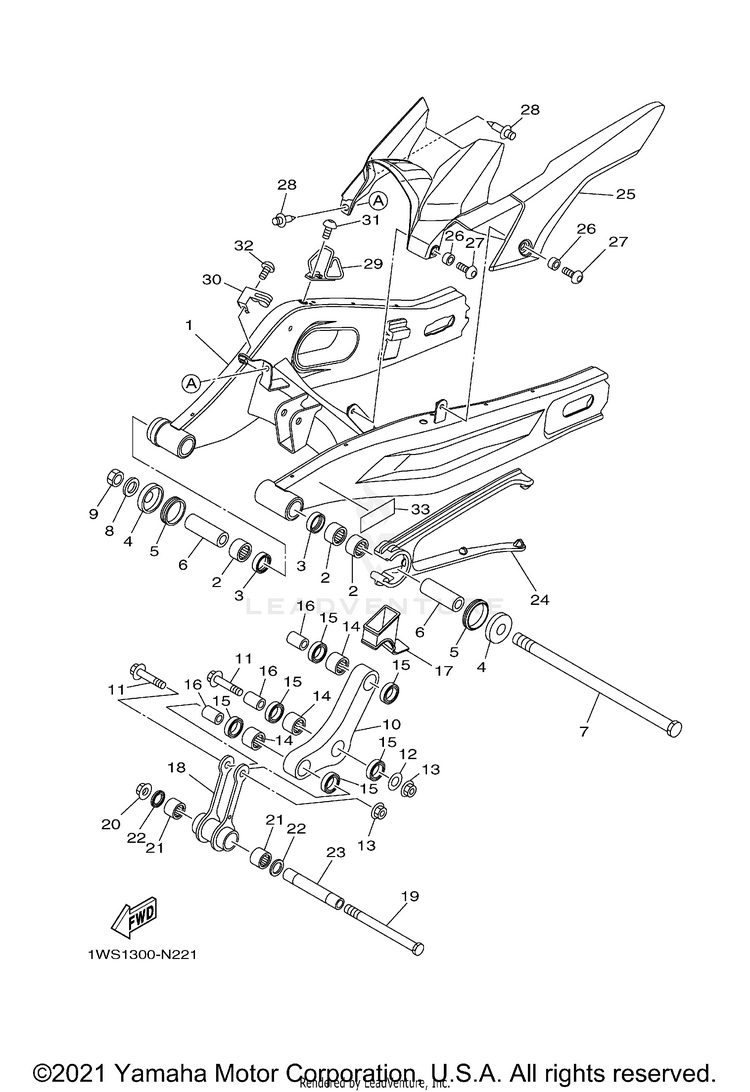 Rear Arm FZ07 - FZ07FCGY - 2015 Schematic