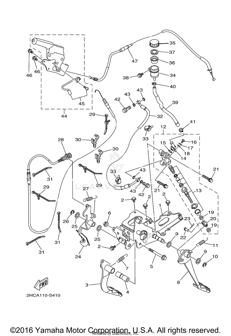 Pedal Wire YXZ1000R EPS - YXZ10YMXHO - 2017 Schematic