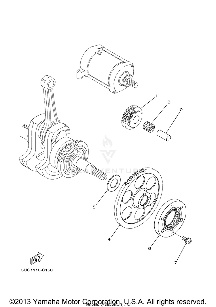 Starter Clutch RHINO 660 (Pastel Deep Green) - YXR66FAS - 2004 Schematic