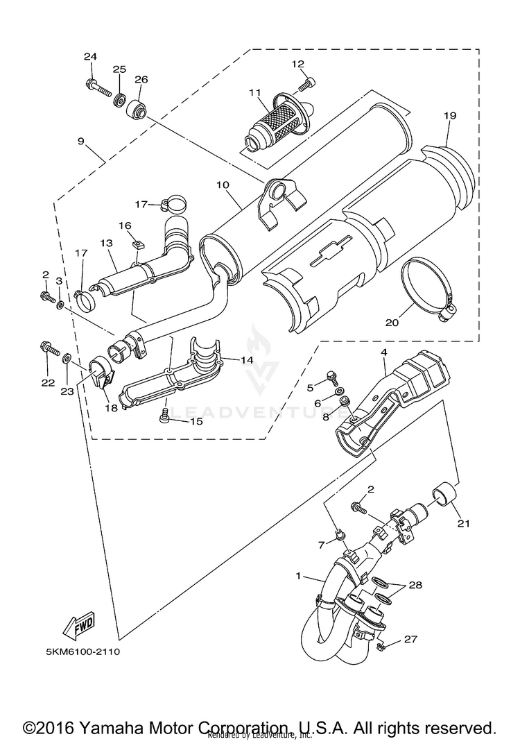Exhaust GRIZZLY 600 METALLIC SILVER - YFM660FPS - 2002 Schematic