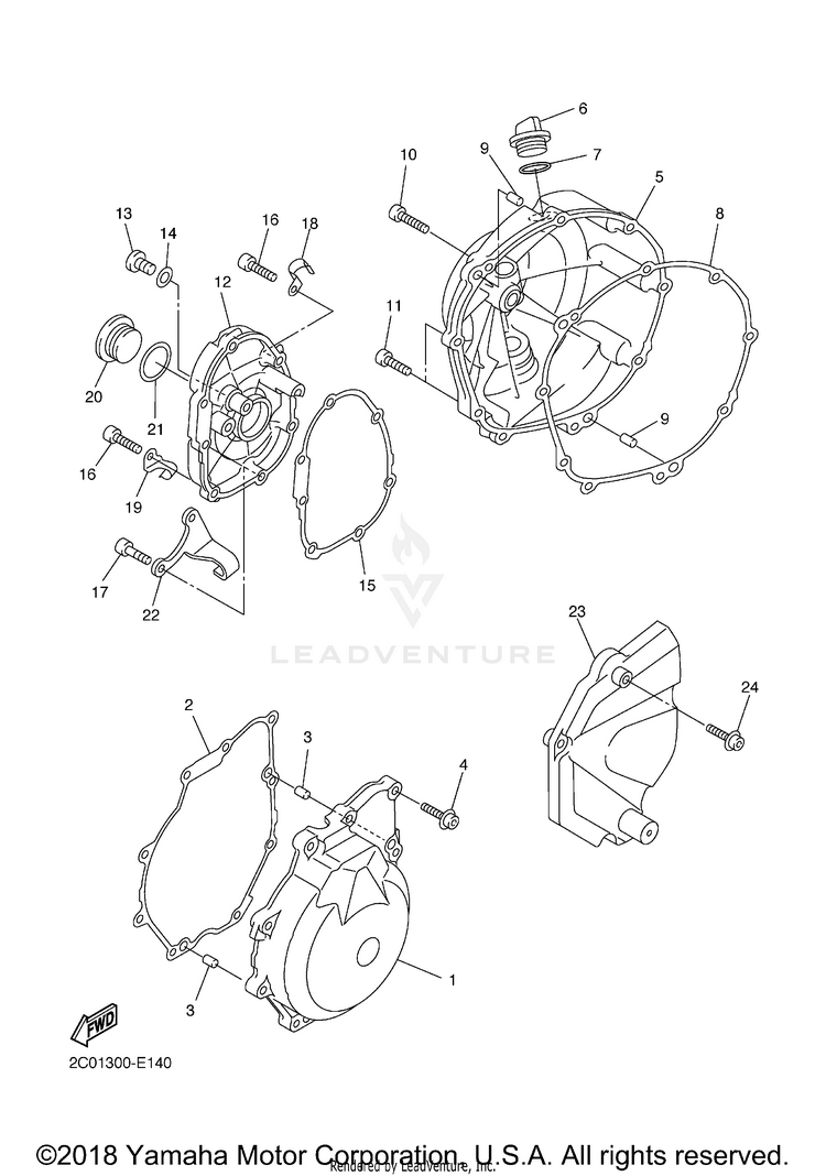 Crankcase Cover 1 YZFR6 60TH ANNIVERSARY - YZFR6GCY - 2016 Schematic