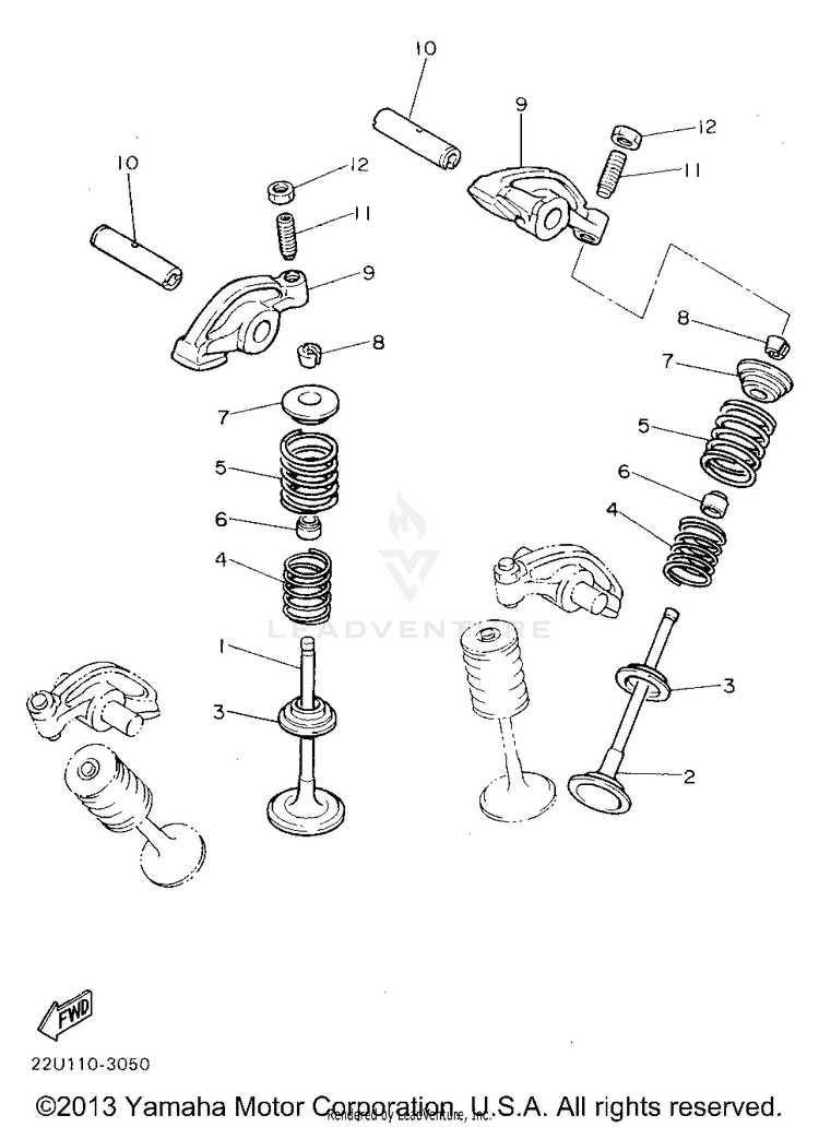 Valve VIRAGO 535 - XV535GC - 1995 Schematic