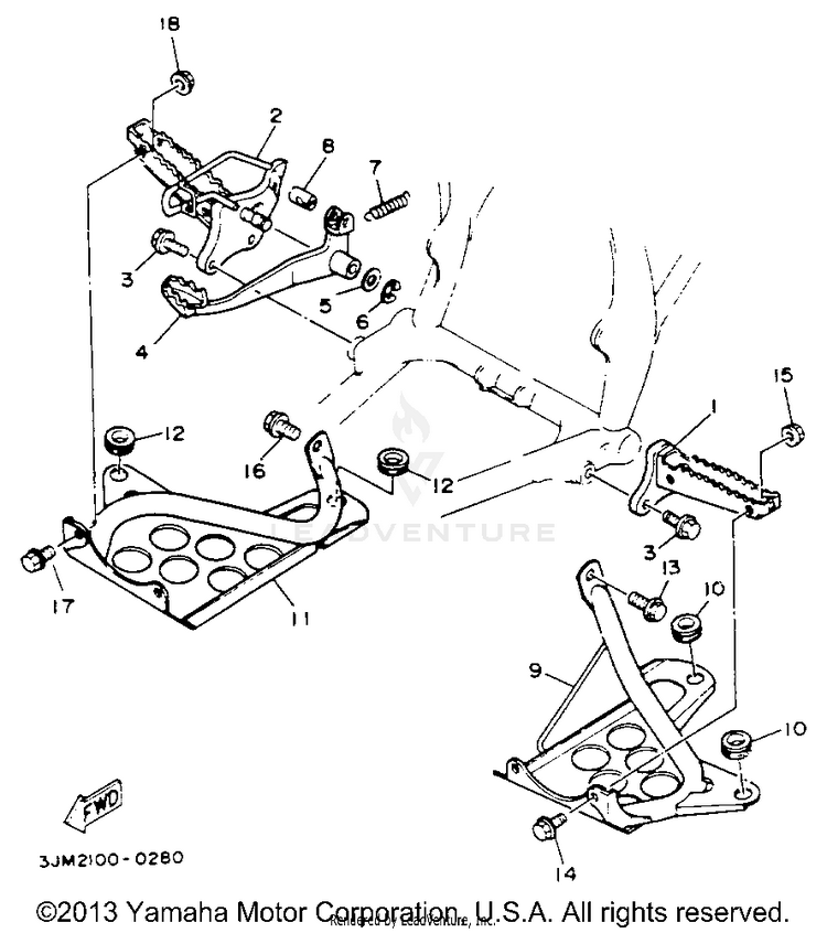 Stand Footrest BLASTER - YFS200E_MN - 1993 Schematic