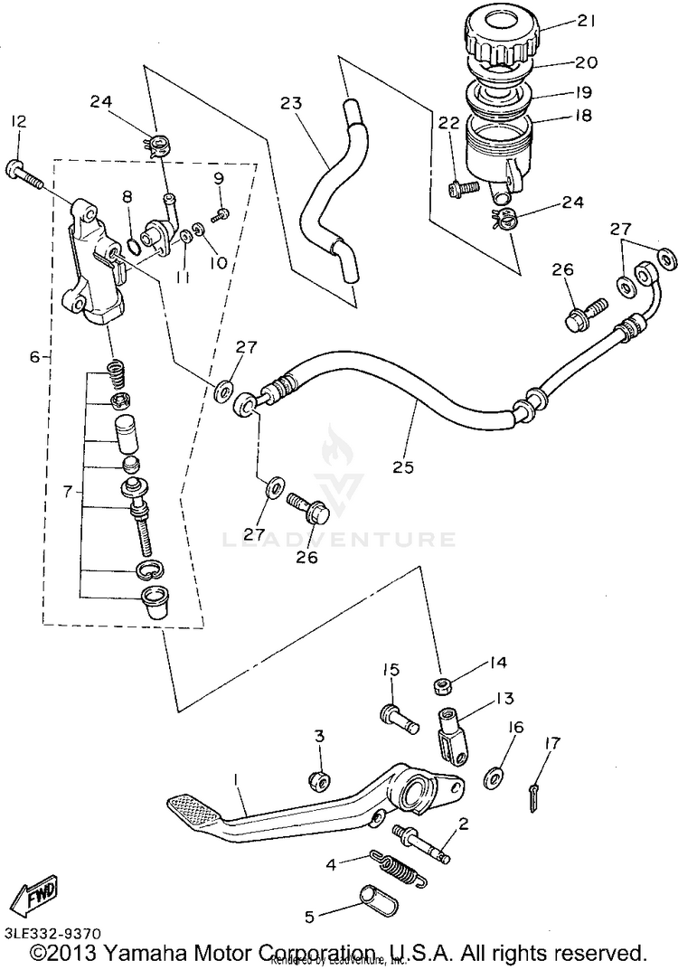 Rear Master Cylinder Schematic