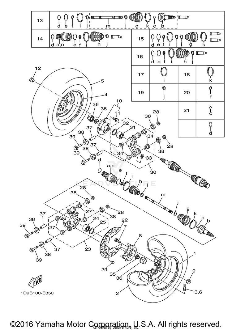 Rear Wheel KODIAK 450 4WD - YFM45FAV - 2006 Schematic