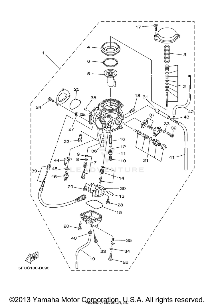 Carburetor BIG BEAR 4WD - YFM400FWR - 2003 Schematic