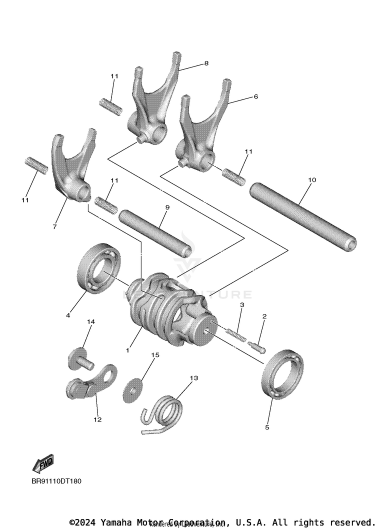 Shift Cam & Fork Schematic