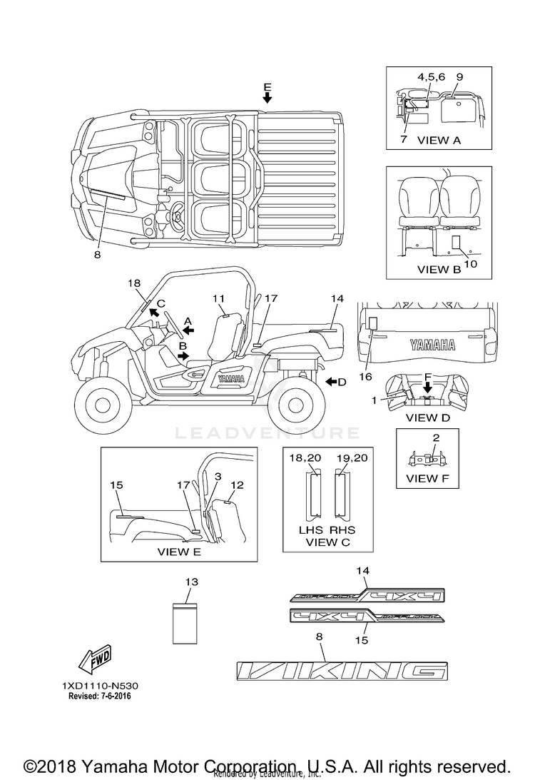 Emblem Label 1 VIKING 700 - YXM700DEG - 2014 Schematic