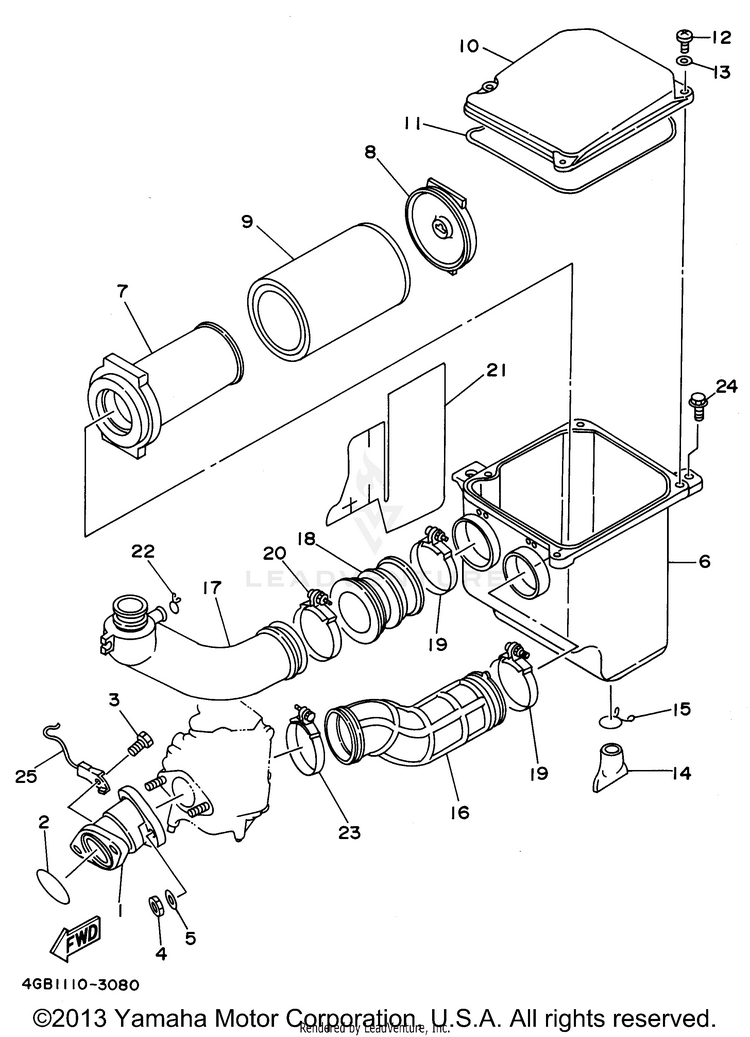 Intake KODIAK 4WD - YFM400FWG - 1995 Schematic