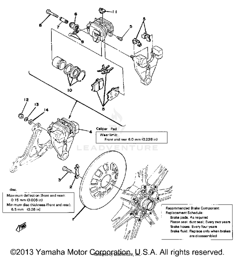 Rear Brake Caliper Schematic