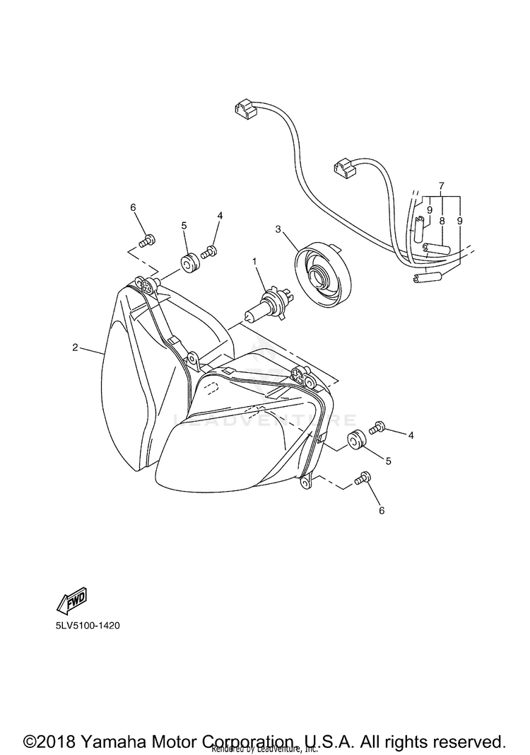Headlight FZ1 - FZS1TC - 2005 Schematic