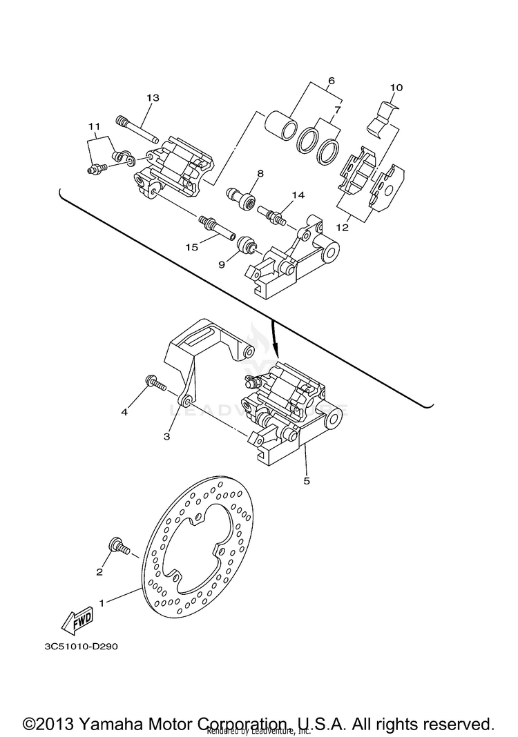 Rear Brake Caliper Schematic