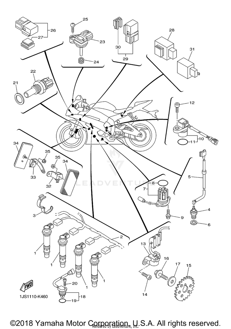 Electrical 1 YZFR6 60TH ANNIVERSARY - YZFR6GCY - 2016 Schematic