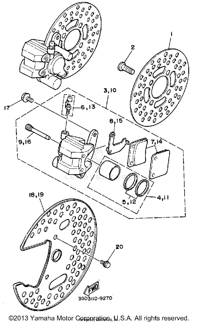 Front Brake Caliper Schematic