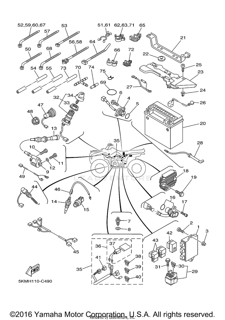Electrical 1 GRIZZLY 660 - YFM66FAT - 2005 Schematic