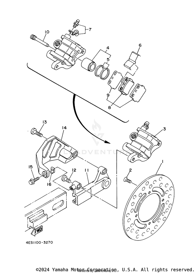 Rear Brake Caliper Schematic