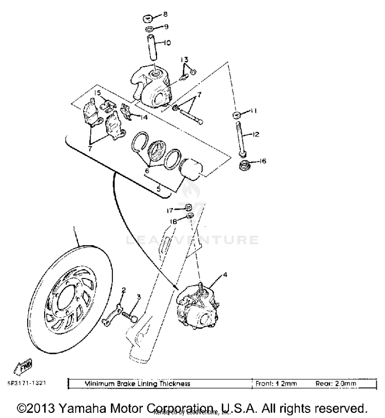 Front Brake Caliper Schematic