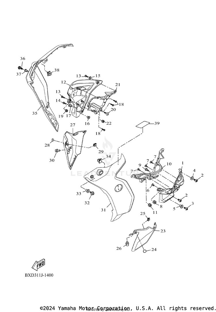Cowling 2 TENERE 700 WORLD RAI - XTZ7WRTCB - 2026 Schematic